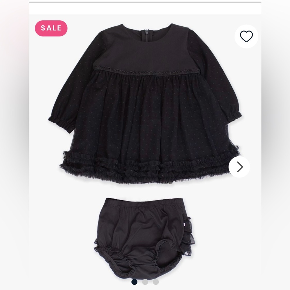 Ruffle Butts Black Dress with Diaper Cover-Girls 18-24 months-Perfect Condition
